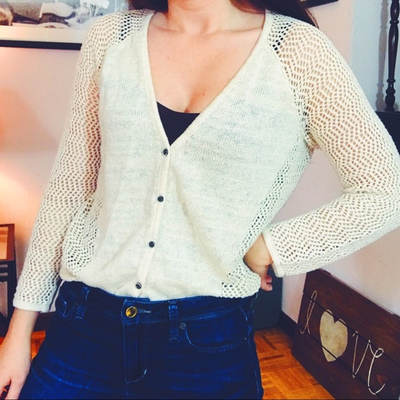 Lucky Brand Sweaters - LUCKY BRAND • pretty cream cardigan